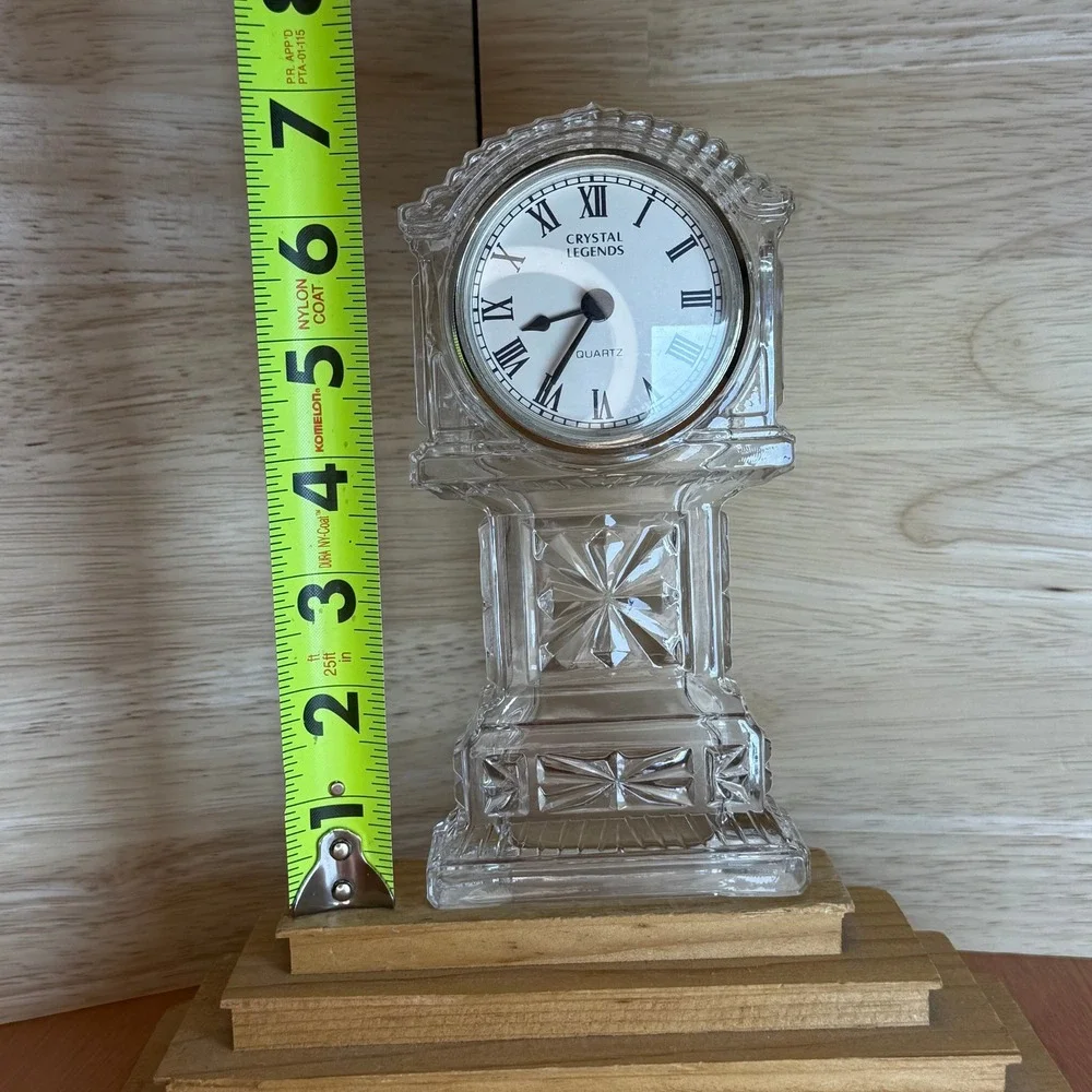 Crystal Legends Godinger‎ Quartz Grandfather Clock Clear Desk Decor Home Office